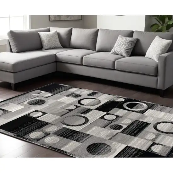 Gray Abstract Dhurrie Area Rug Photo 1