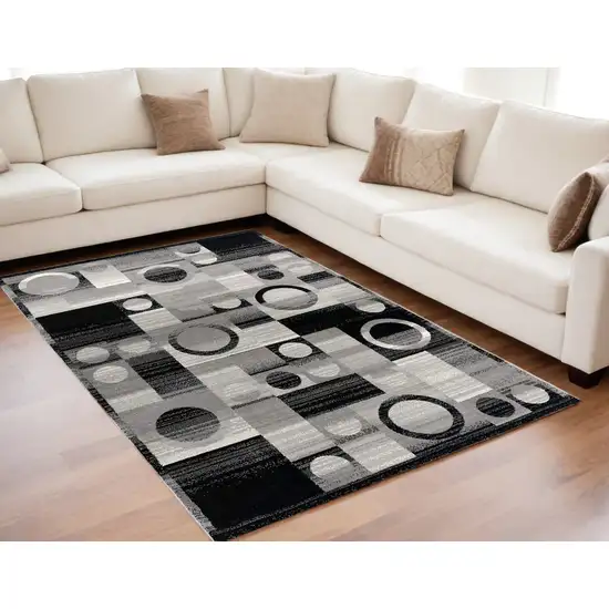 Gray Abstract Dhurrie Area Rug Photo 1