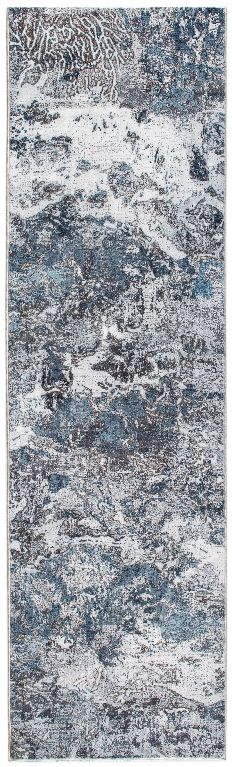 Gray Blue Abstract Galaxy Area Rug Photo 4