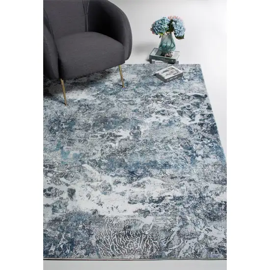 Gray Blue Abstract Galaxy Area Rug Photo 7