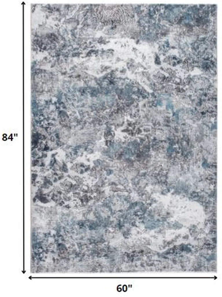 Gray Blue Abstract Galaxy Area Rug Photo 5