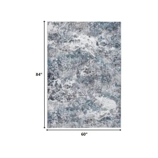 Gray Blue Abstract Galaxy Area Rug Photo 5