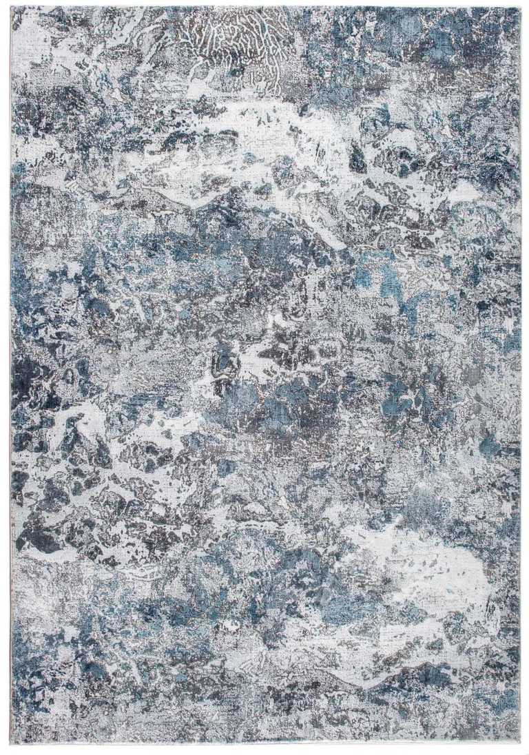 Gray Blue Abstract Galaxy Area Rug Photo 1