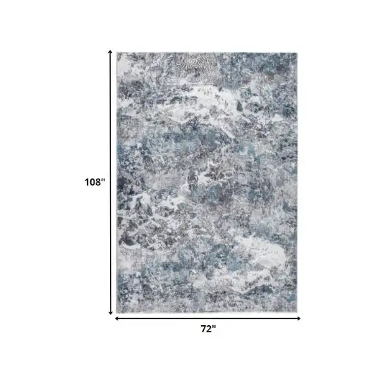 Blue and Gray Abstract Area Rug Photo 3