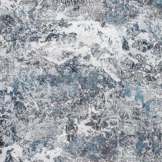 Blue and Gray Abstract Area Rug Photo 8