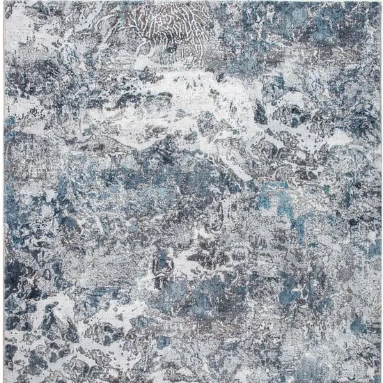 Blue and Gray Abstract Area Rug Photo 9