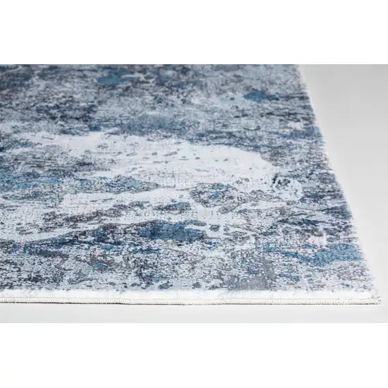 Gray Blue Abstract Galaxy Runner Rug Photo 2