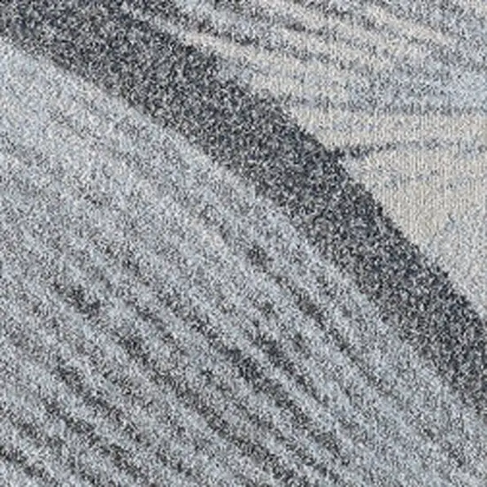 Blue And Gray Abstract Dhurrie Area Rug Photo 6