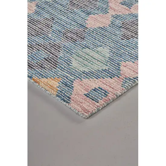 Gray Blue And Green Wool Geometric Tufted Handmade Area Rug Photo 6