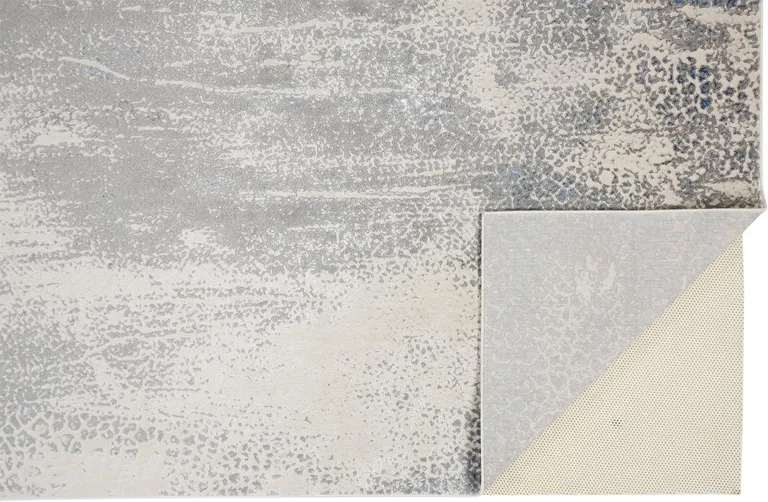 Gray Blue And Ivory Abstract Area Rug Photo 4