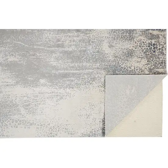 Gray Blue And Ivory Abstract Area Rug Photo 4