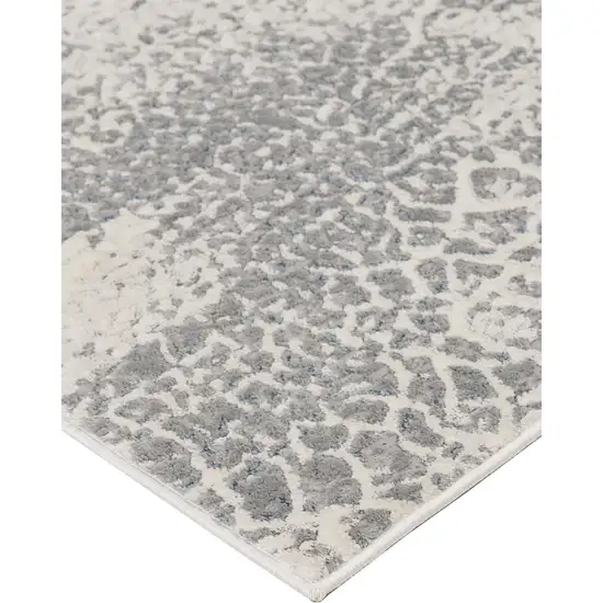 Gray Blue And Ivory Abstract Area Rug Photo 3