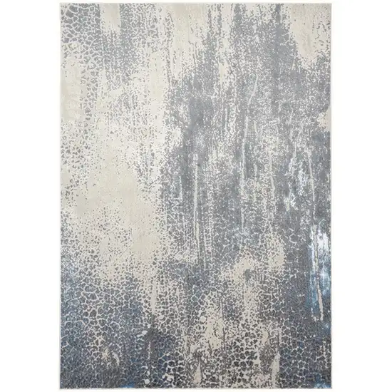 Gray Blue And Ivory Abstract Stain Resistant Area Rug Photo 1