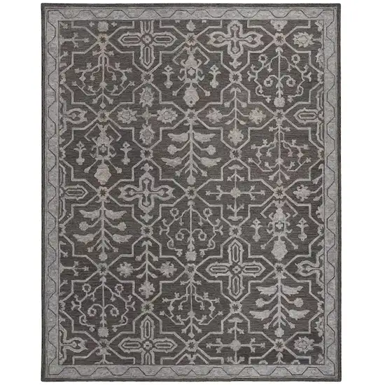 Gray Blue And Ivory Wool Floral Tufted Handmade Stain Resistant Area Rug Photo 2