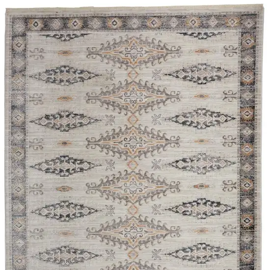 Gray and Black Floral Non Skid Area Rug Photo 7