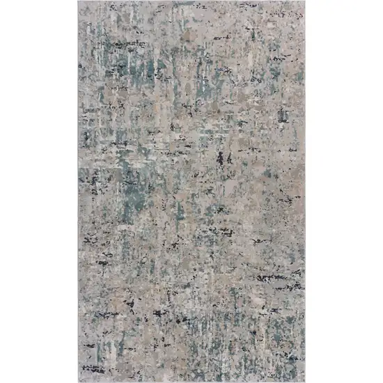 Gray Blue Taupe And Cream Abstract Distressed Stain Resistant Area Rug Photo 1