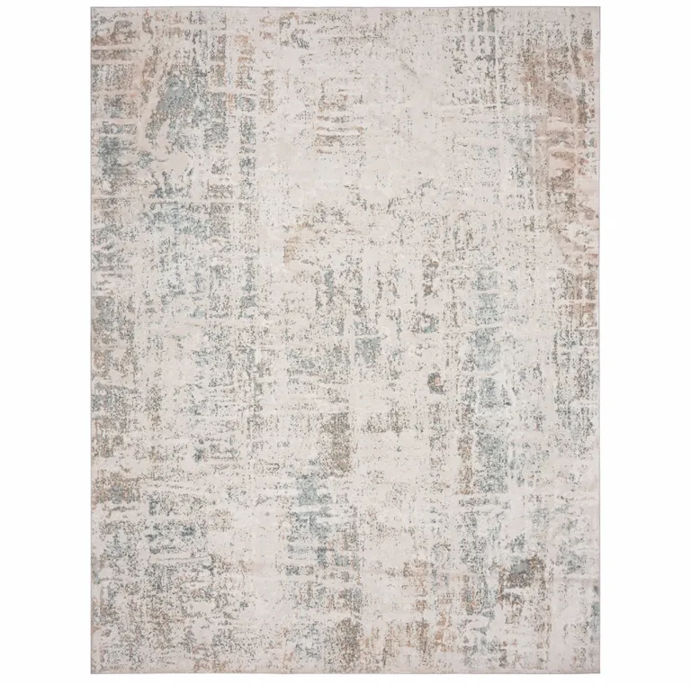 Gray Blue Taupe And Cream Abstract Distressed Stain Resistant Area Rug Photo 1