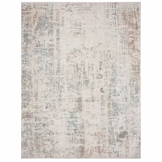 Gray Blue Taupe And Cream Abstract Distressed Stain Resistant Area Rug Photo 1