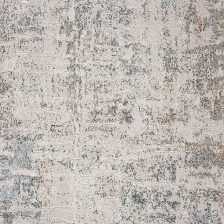 Gray Blue Taupe And Cream Abstract Distressed Stain Resistant Area Rug Photo 5