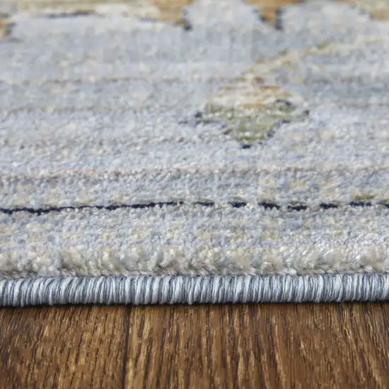 Gray Blue and Green Floral Power Loom Area Rug Photo 9