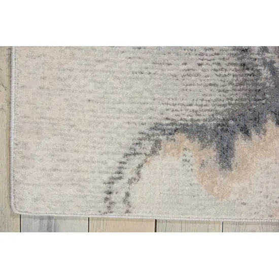 Gray Blue and Ivory Abstract Area Rug Photo 6