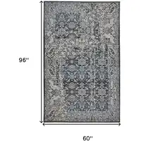 Photo of Gray Blue and Ivory Abstract Power Loom Area Rug