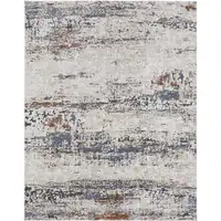 Photo of Gray Blue and Ivory Abstract Power Loom Area Rug