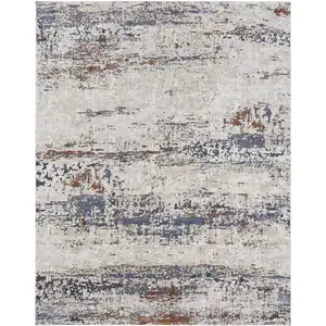 Photo of Gray Blue and Ivory Abstract Power Loom Area Rug