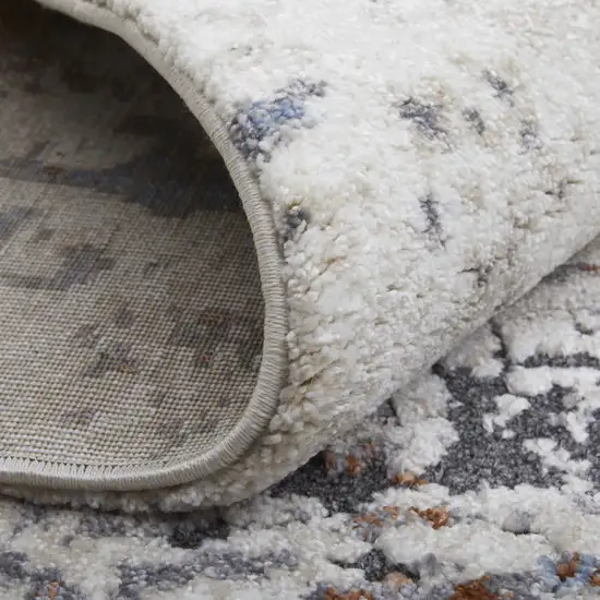 Gray Blue and Ivory Abstract Power Loom Area Rug Photo 5