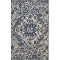 Photo of Gray Blue and Ivory Oriental Power Loom Area Rug