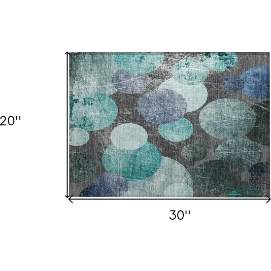 Gray Blue and Purple Abstract Washable Non Skid Indoor Outdoor Area Rug Photo 8