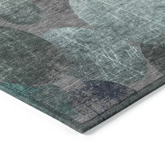 Gray Blue and Purple Abstract Washable Non Skid Indoor Outdoor Area Rug Photo 7