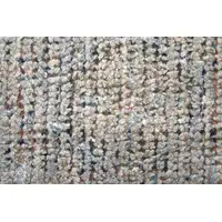 Photo of Gray Blue and Taupe Abstract Hand Woven Distressed Area Rug With Fringe