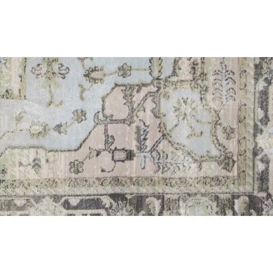 Gray Blue and Taupe Oriental Power Loom Area Rug Photo 5