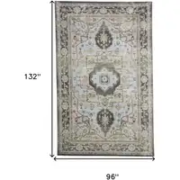 Photo of Gray Blue and Taupe Oriental Power Loom Area Rug