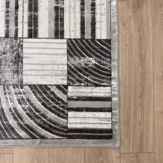 Gray Brown and Beige Abstract Area Rug Photo 3