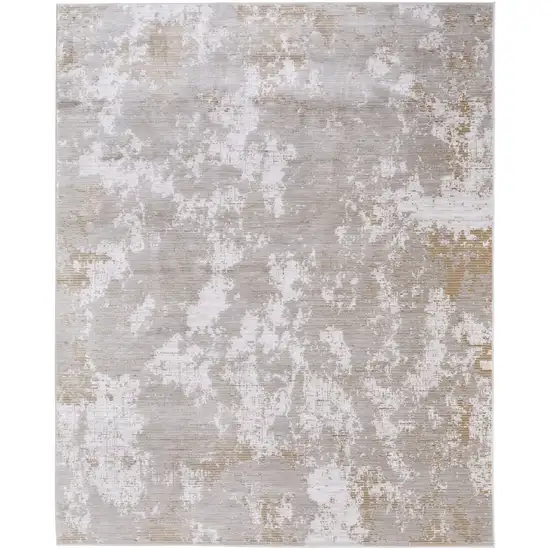 Gray Brown and Ivory Abstract Power Loom Area Rug Photo 4