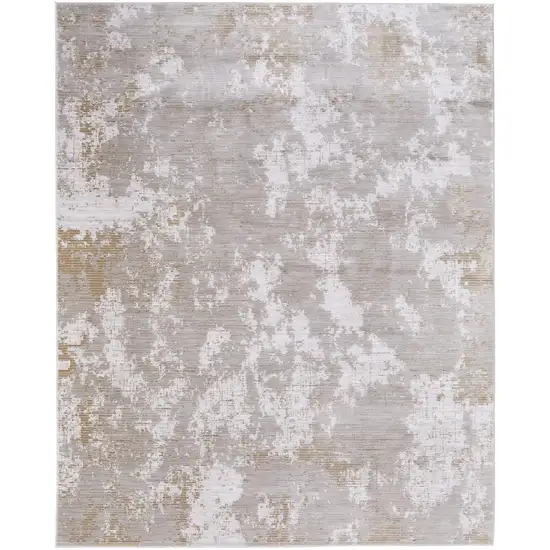 Gray Brown and Ivory Abstract Power Loom Area Rug Photo 6