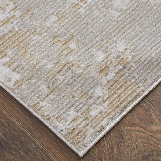 Gray Brown and Ivory Abstract Power Loom Area Rug Photo 7