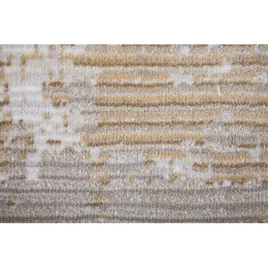 Gray Brown and Ivory Abstract Power Loom Area Rug Photo 9