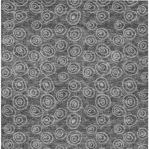 Photo of Gray Charcoal And Silver Geometric Washable Indoor Outdoor Area Rug