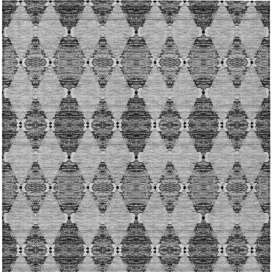 Gray Charcoal And Silver Moroccan Washable Indoor Outdoor Area Rug Photo 4