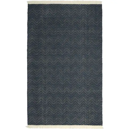 Gray Chevron Hand Woven Area Rug Photo 1