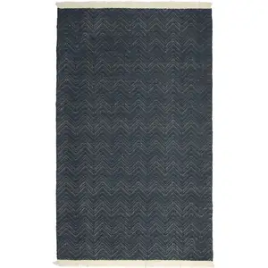 Photo of Gray Chevron Hand Woven Area Rug