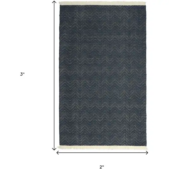 Gray Chevron Hand Woven Area Rug Photo 5