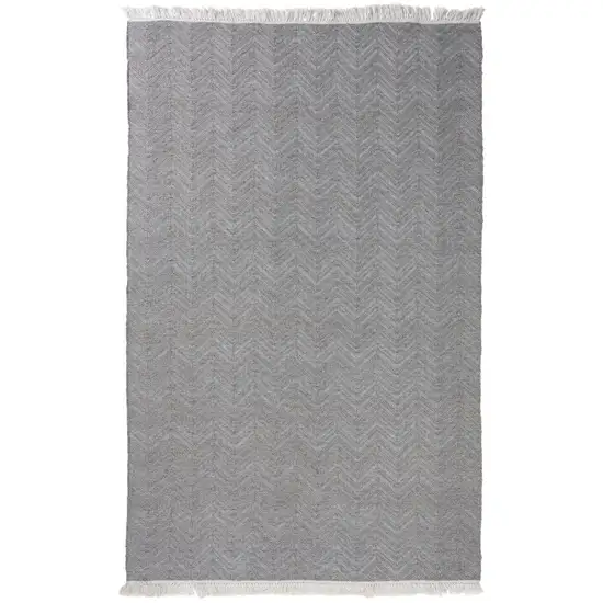 Gray Chevron Hand Woven Area Rug Photo 1