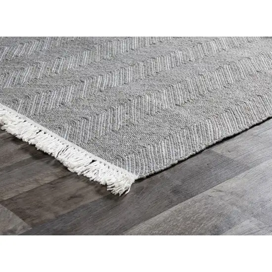 Gray Chevron Hand Woven Area Rug Photo 3