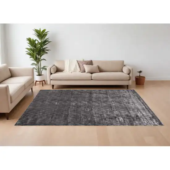 Gray Chevron Hand Woven Area Rug Photo 2