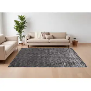 Photo of Gray Chevron Hand Woven Area Rug