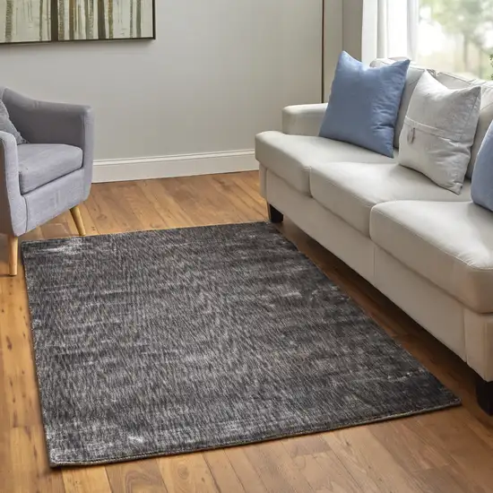 Gray Chevron Hand Woven Area Rug Photo 8